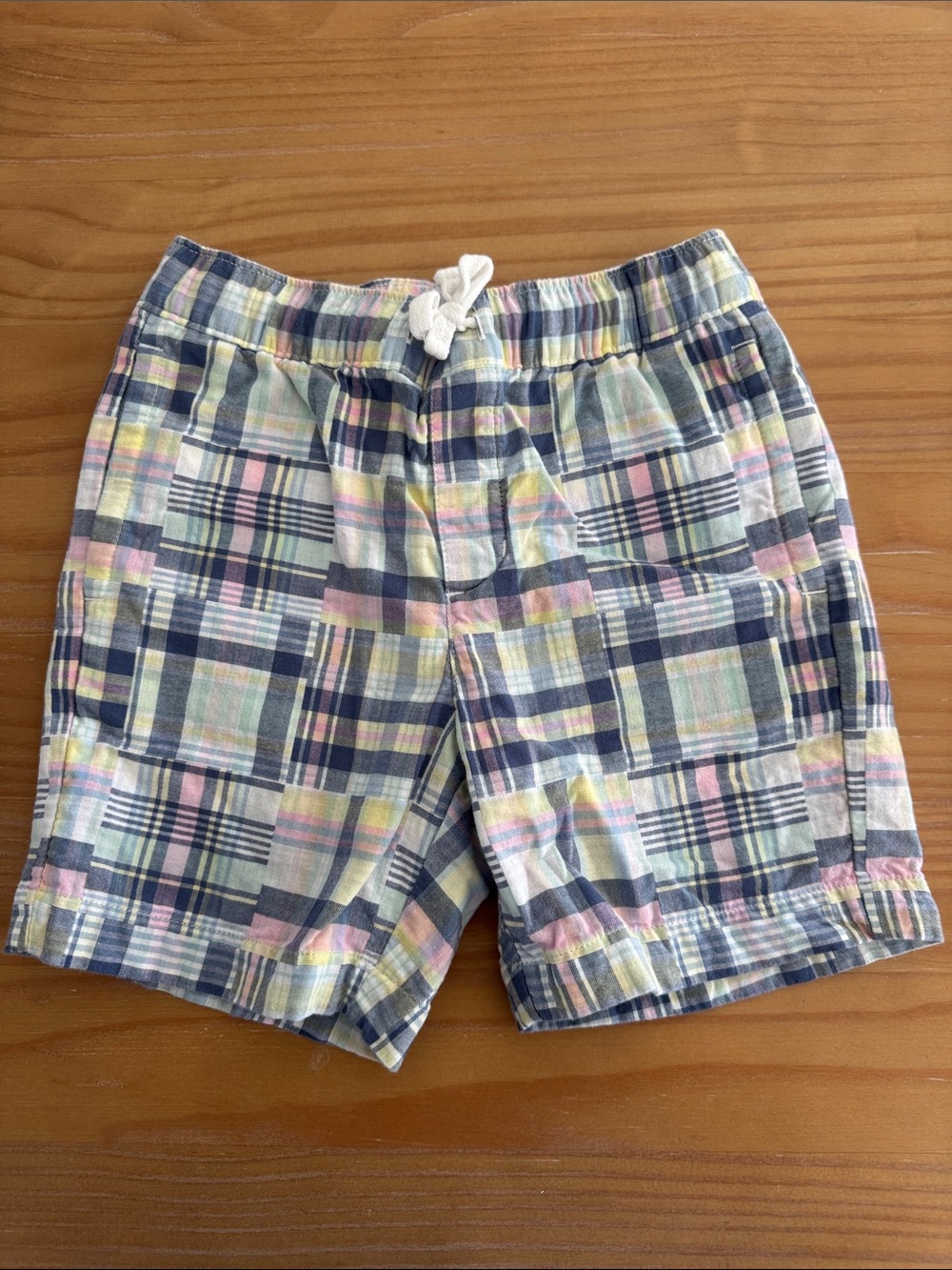 Janie and Jack Boys Pastel Plaid Elastic Waist Shorts